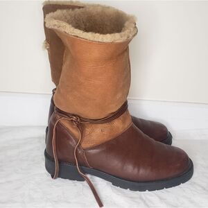Vintage Sheepskin Suede Boots